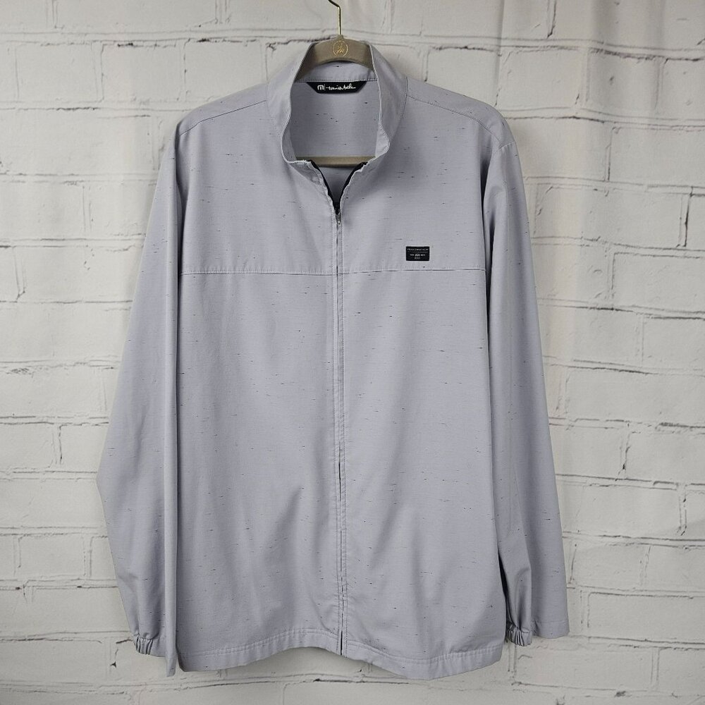 TravisMathew Mens XL Light Gray Full-Zip Jacket Coat Pockets Sports Golf